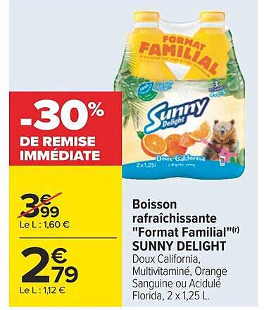 boisson rafraîchissante "format familial" sunny delight