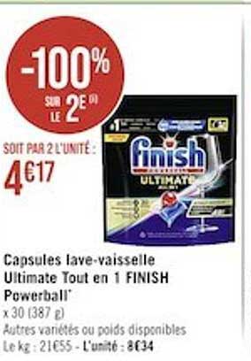 capsules lave-vaisselle ultimate tout en 1 finish powerball