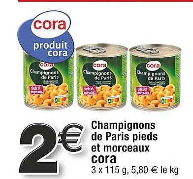 Champignons De Paris Pieds Et Morceaux Cora