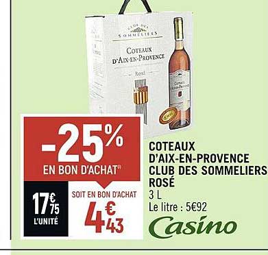 côteaux d'aix-en-provence club des sommeliers rosé