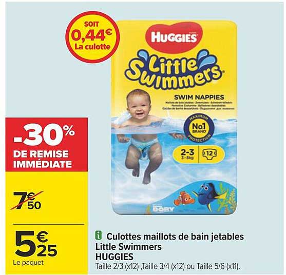 culottes maillots de bain jetables little swimmers huggies