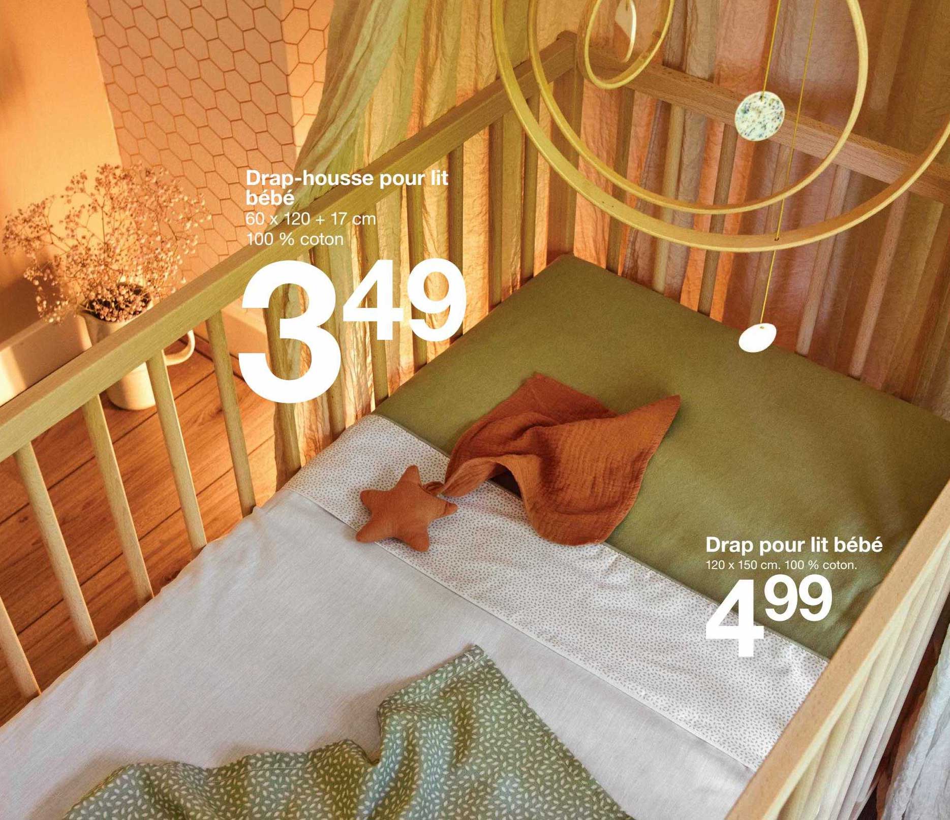 drap-housse pour lit bébé, drap pour lit bébé