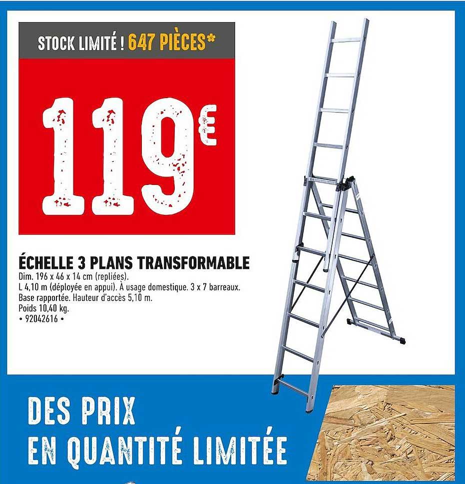 échelle 3 plans transformable