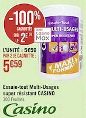 essuie-tout multi-usages super résistant casino