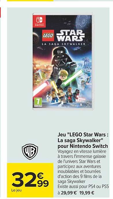 jeu 'lego star wars : la saga skywalker" pour nintendo switch