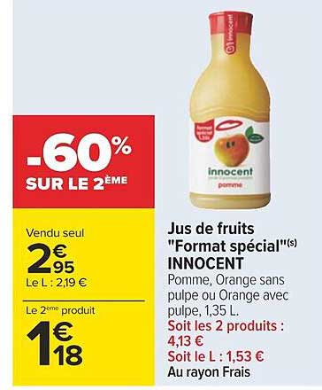 jus de fruits "format spécial" innocent