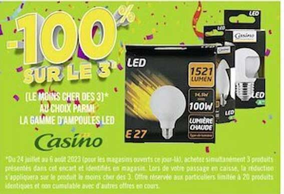 la gamme d'ampoules led casino