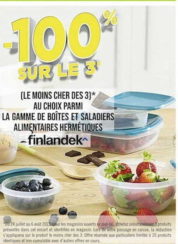 la gamme de boîtes et saladiers alimentaires hermétiques finlandek