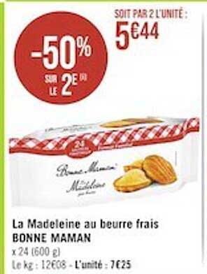 la madeleine au beurre frais bonne maman
