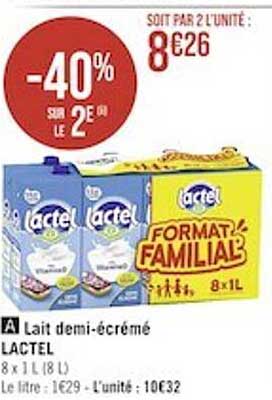 lait demi-écrémé lactel