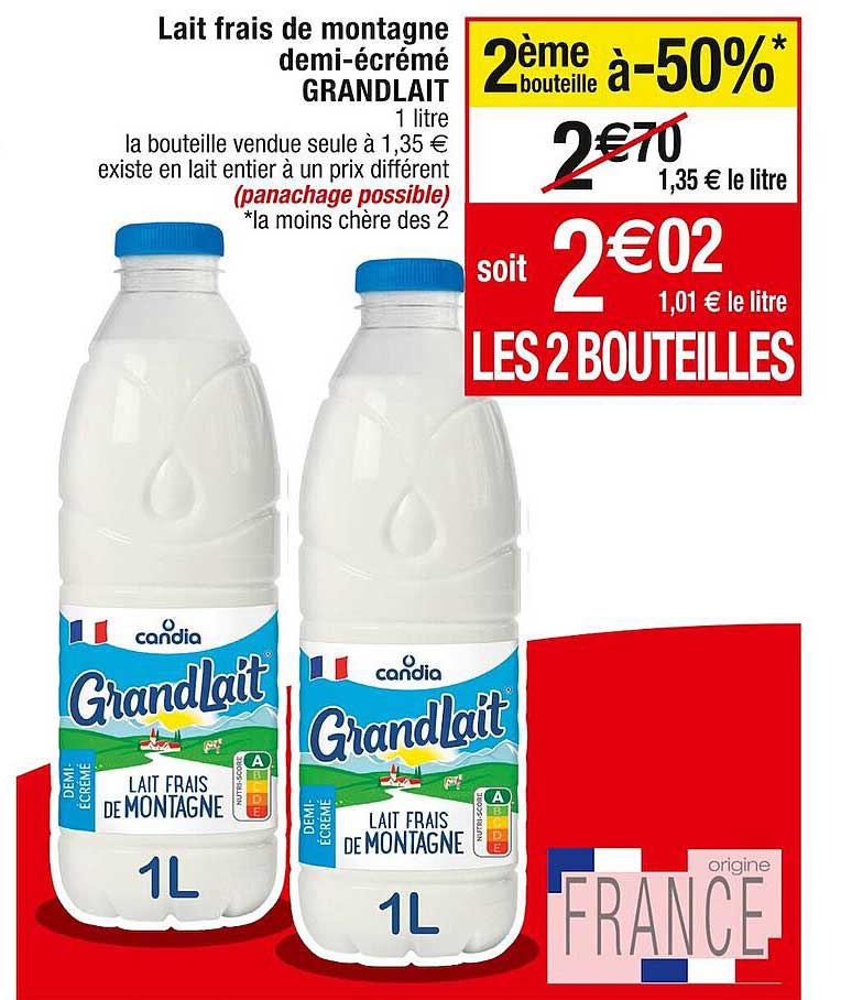 lait frais de montagne demi-écrémé grand lait