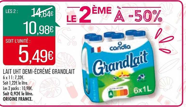 lait uht demi-écrémé grand lait
