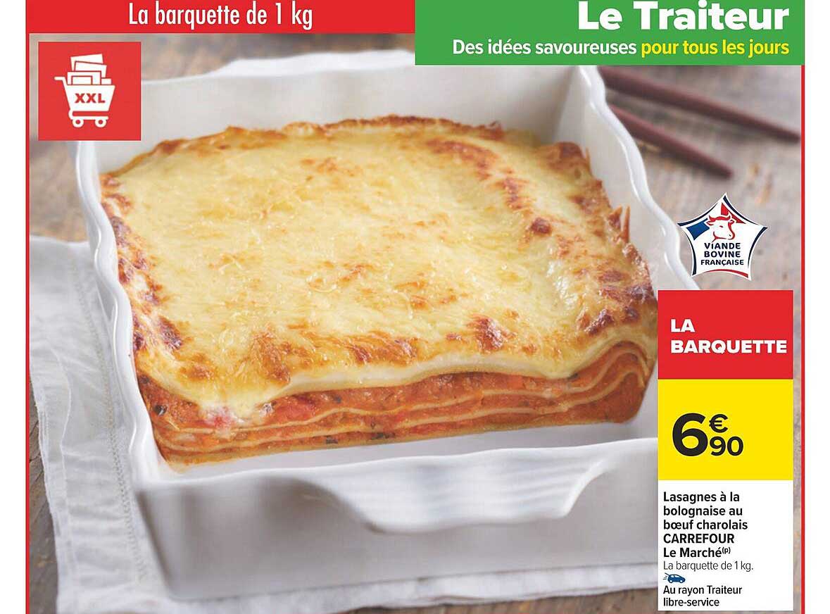 Lasagnes à La Bolognaise Au Bœuf Charolais Carrefour Le Marché