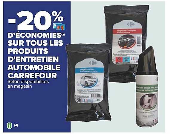 les produits d'entretien automobile carrefour