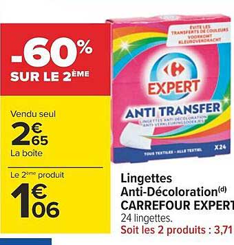 lingettes anti-décoloration carrefour expert