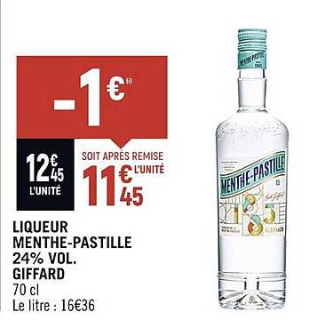 liqueur menthe-pastille 24% vol. giffard