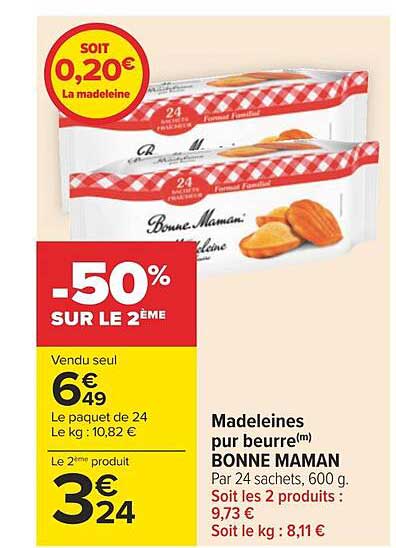 madeleines pur beurre bonne maman