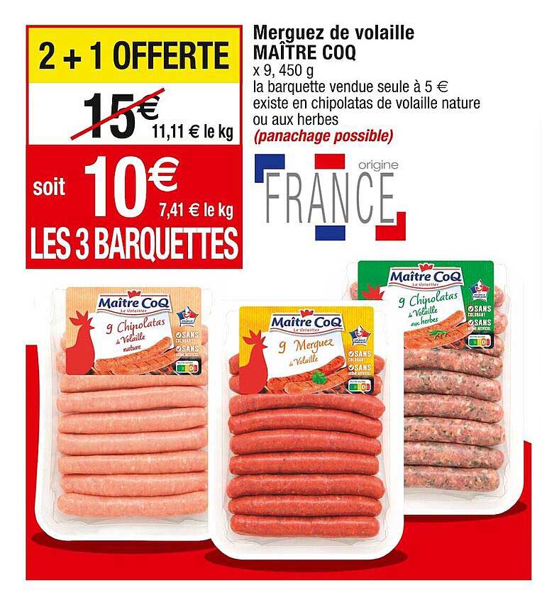 merguez de volaille maître coq