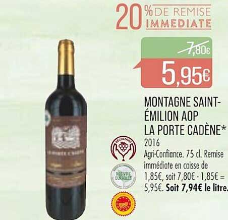 montagne saint-émilion aop la porte cadène