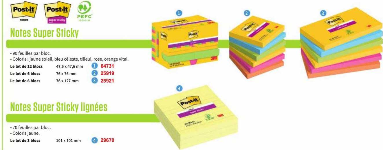 notes super sticky post-it, notes super sticky lignées post-it