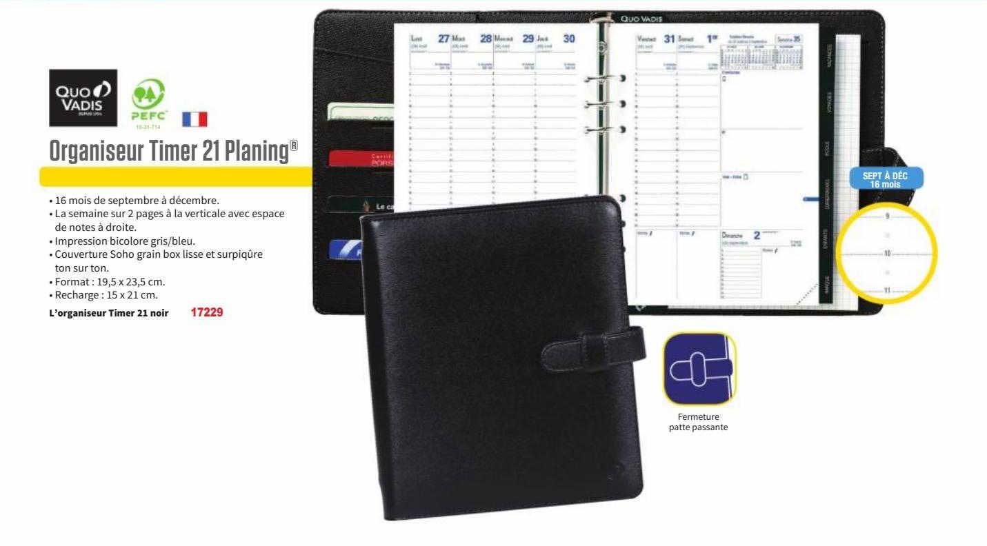 organiseur timer 21 planing quovadis