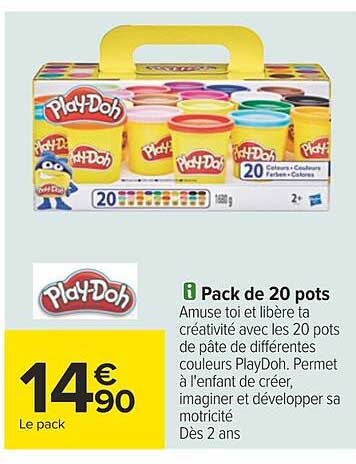 pack de 20 pots play-doh