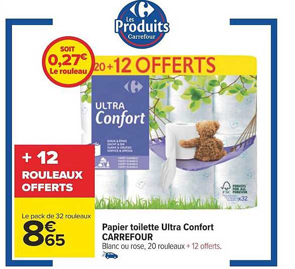 Papier Toilette Ultra Confort Carrefour