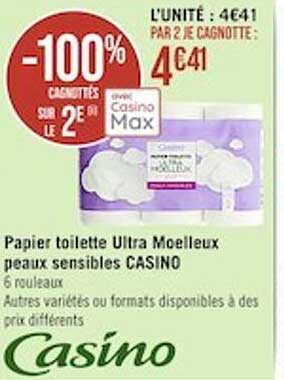 papier toilette ultra moelleux peaux sensibles casino
