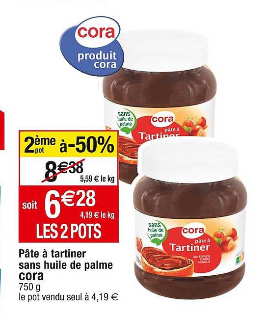 Pâte à Tartiner Sans Huile De Palme Cora