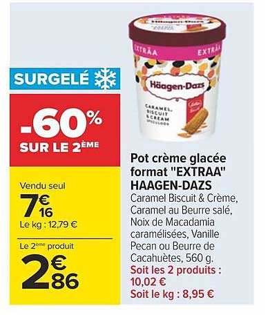 pot crème glacée format "extraa" häagen-dazs