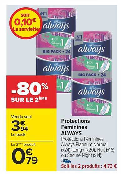 protections féminines always