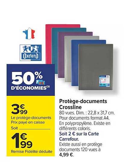 protège-documents crossline oxford