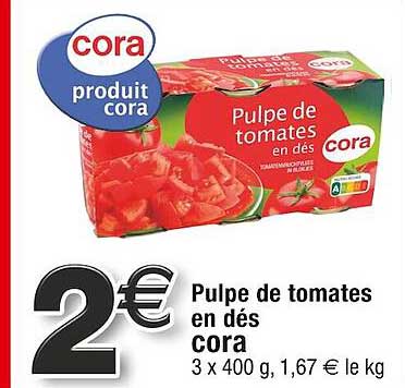 Pulpe De Tomates En Dés Cora
