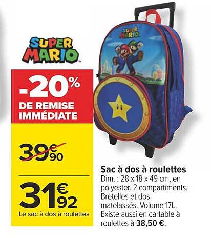 Sac à Dos à Roulettes Super Mario