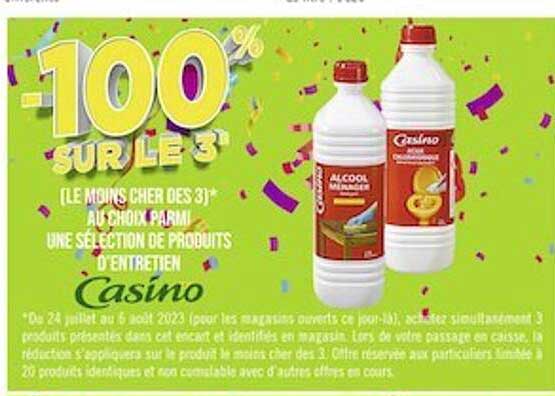 sélection de produits d'entretien casino