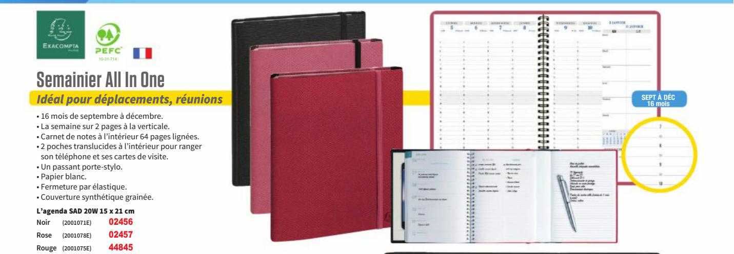 semainier all in one exacompta