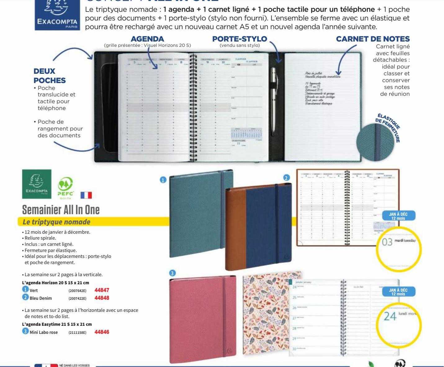 semainier all in one exacompta