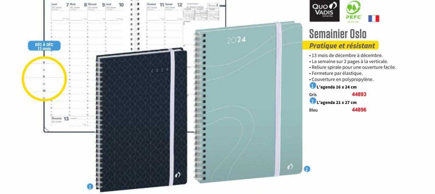 Semainier Oslo Quovadis