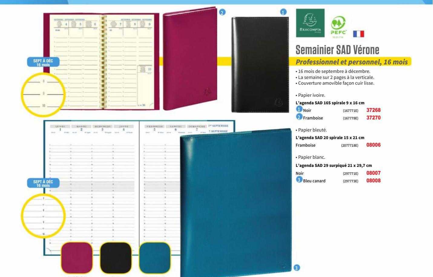 Semainier Sad Vérone Exacompta