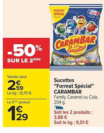 sucettes "format spécial" carambar