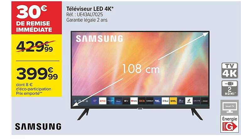 Téléviseur Led 4k 108 Cm Samsung