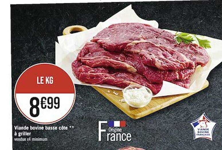 viande bovine basse côte**à griller
