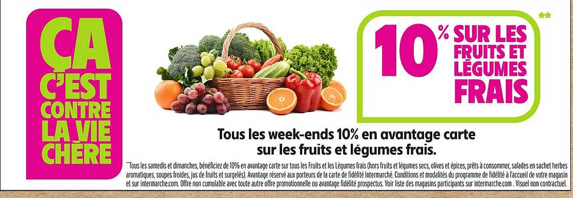 10% sur les fruits et légumes frais