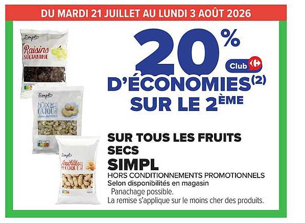 20% D'ECONOMIES SUR LE 2EME
