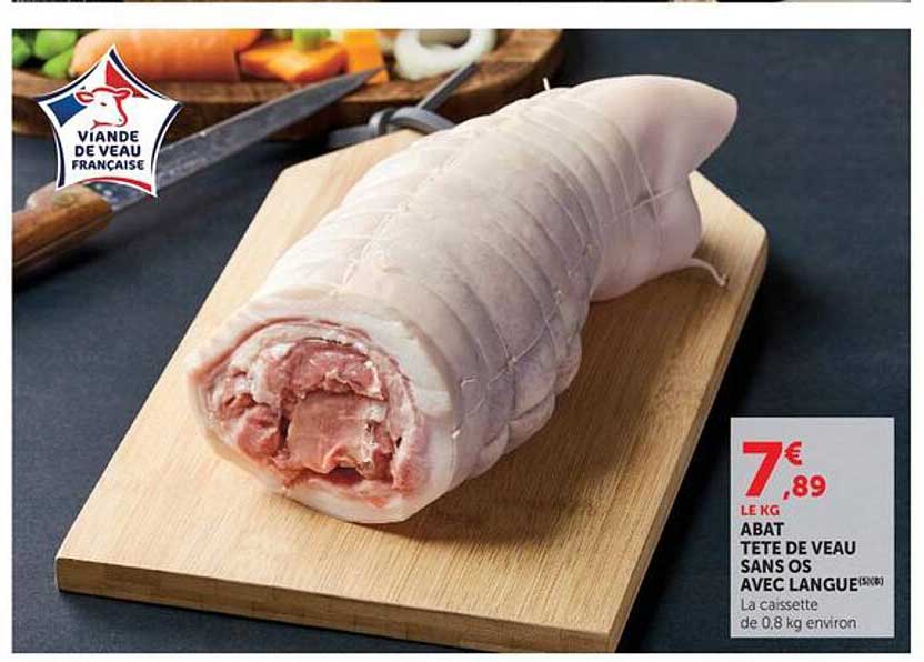 ABAT TETE DE VEAU SANS OS AVEC LANGUE
