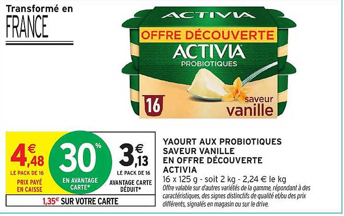 Activia saveur vanille