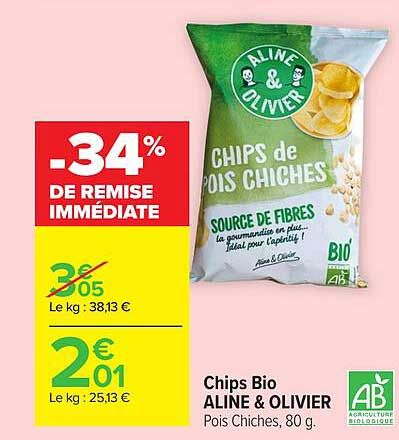 ALINE & OLIVIER Chips de pois chiches