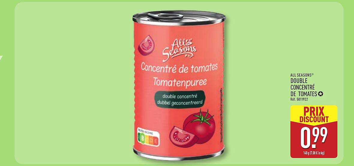 All Seasons Double concentré de tomates