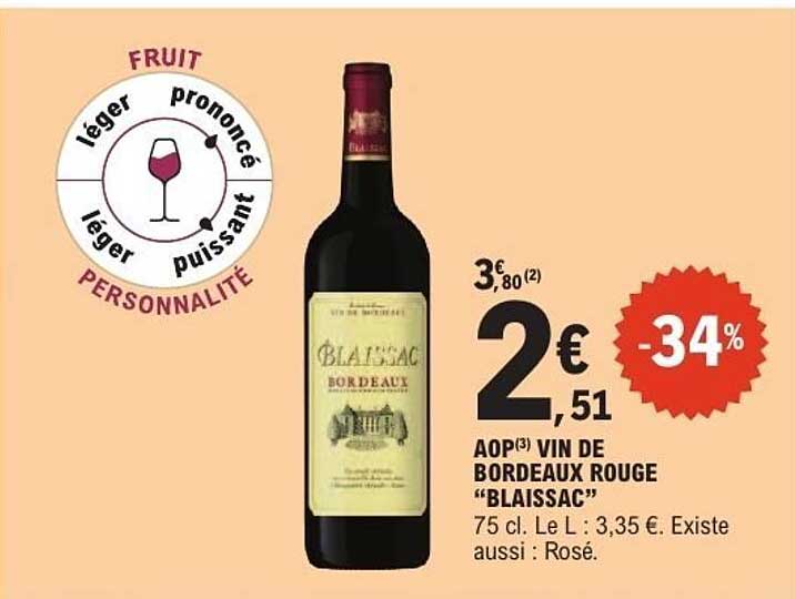 AOP VIN DE BORDEAUX ROUGE "BLAISSAC