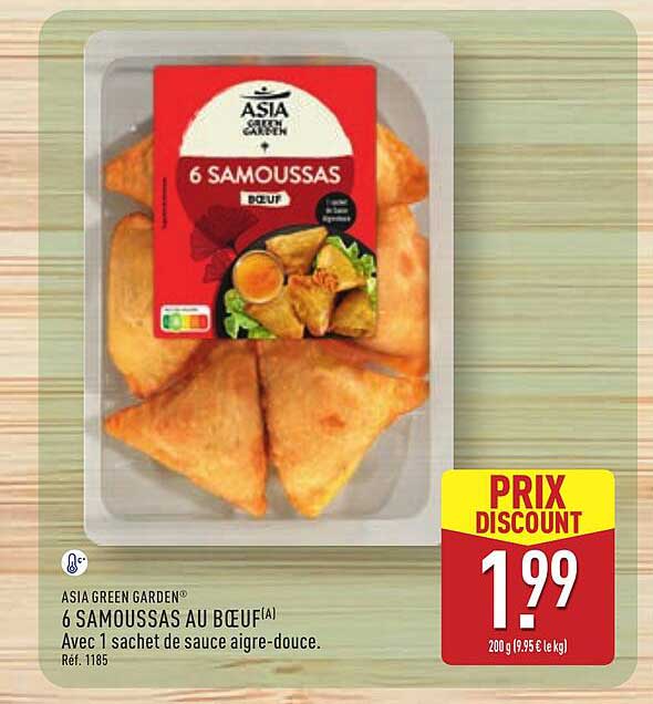 ASIA GREEN GARDEN 6 SAMOUSSAS AU BOEUF